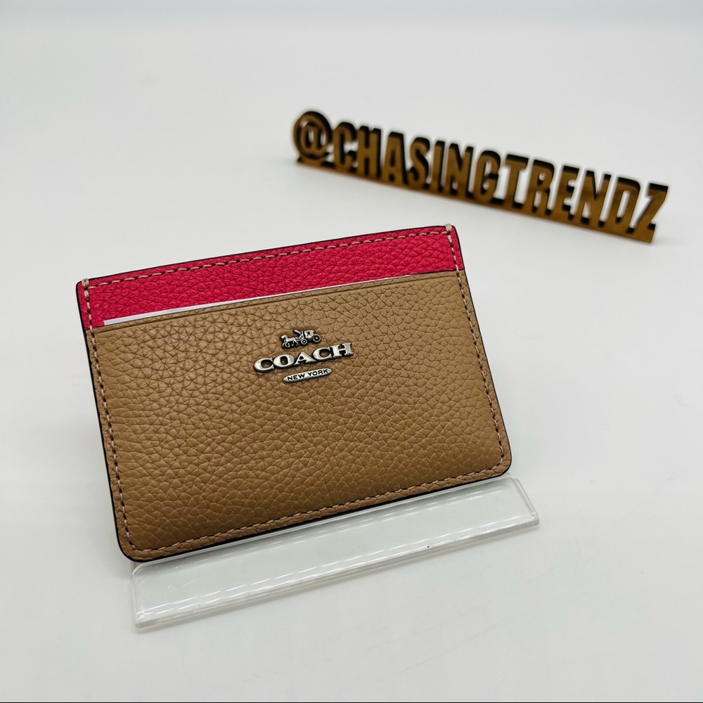 Coach Taupe Multi Color Card Case